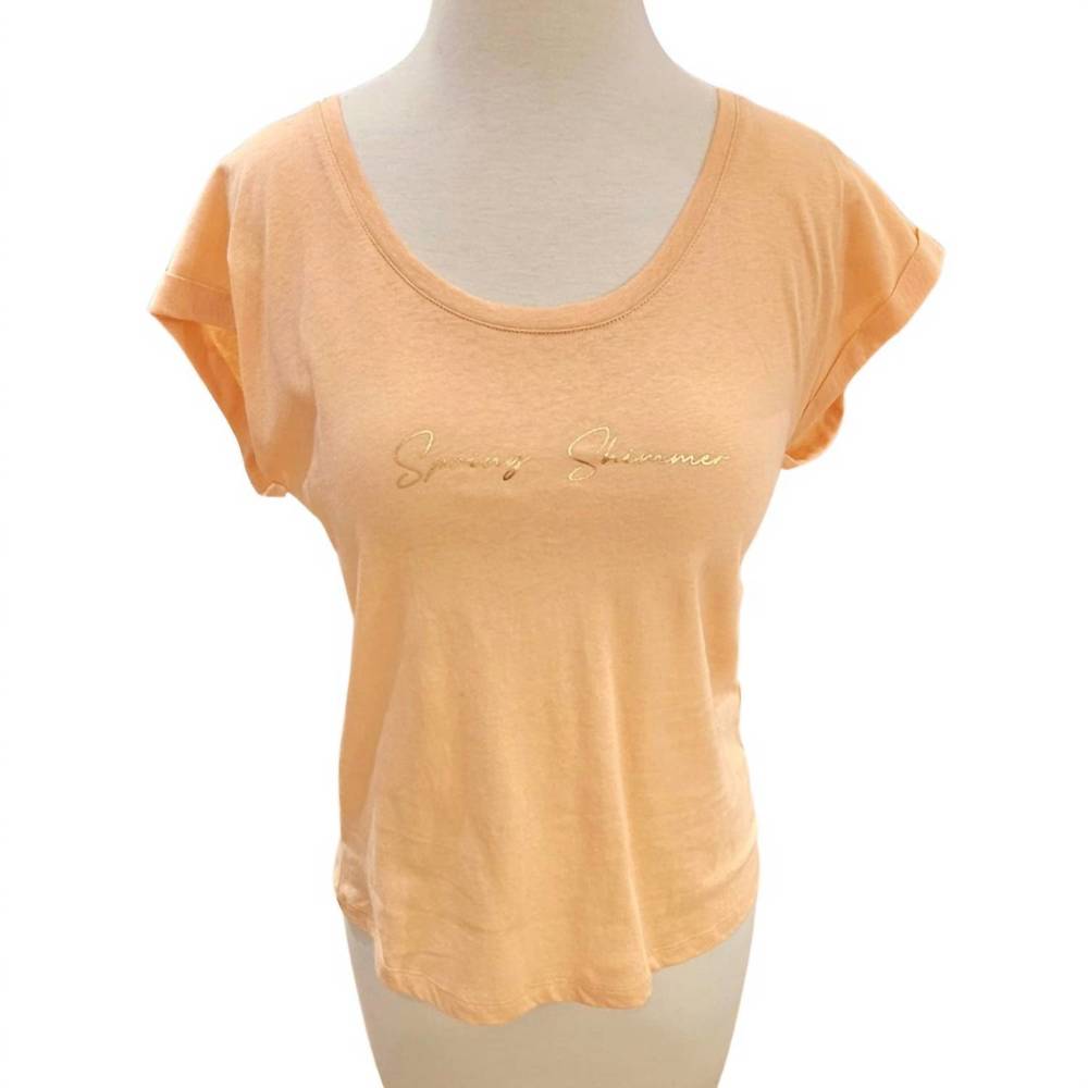 NEW ESQUALO spring shimmer t-shirt in peach